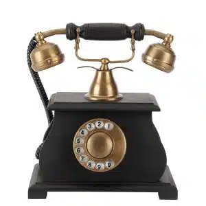 Retro Brass & Wood Rotary Phone