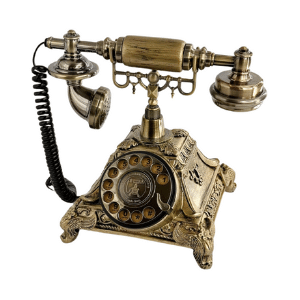 Rubbed Gold Rotary Phone