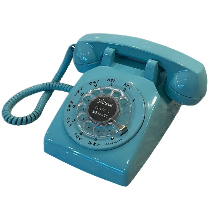 Aqua 1960s rotary LifeOnRecord phone rental